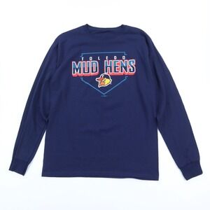 Toledo Mud Hens Minor League Baseball T-Shirt Men's Medium Blue Long Sleeve
